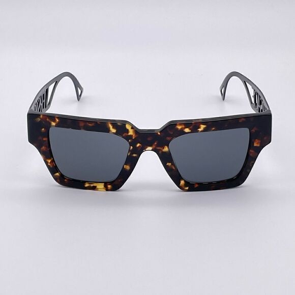 BRAND NEW VERSACE VE4431 514887 Havana/Dark Grey Women Sunglasses - Picture 3 of 11